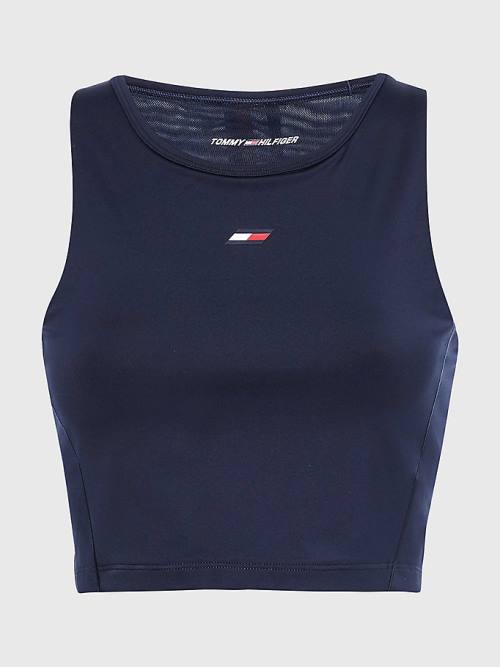 Tommy Hilfiger Sport Performance Crop Tank Top Ondergoed Dames Blauw | TH260EOF