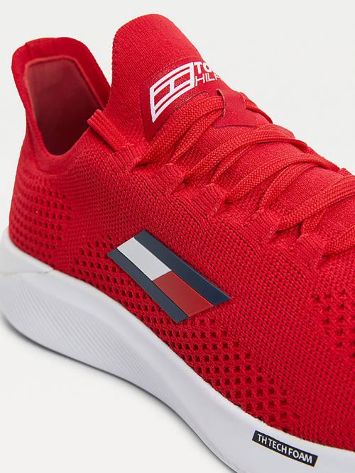 Tommy Hilfiger Sport Performance Knitted Sneakers Heren Rood | TH341NTA