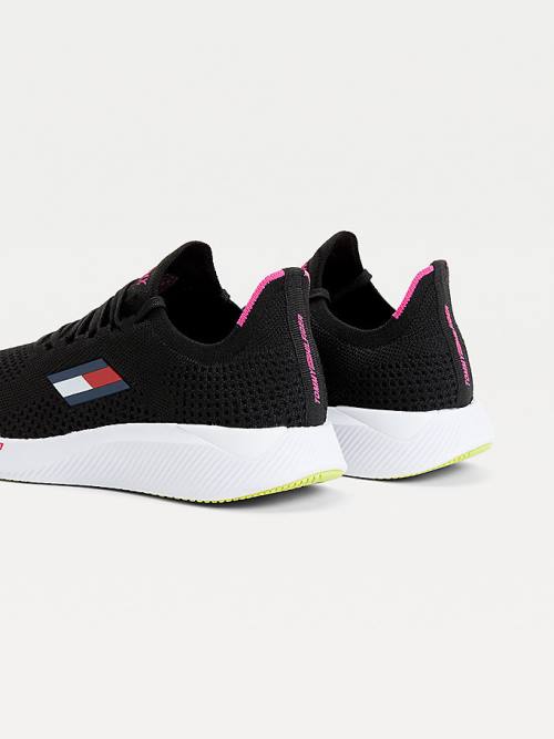 Tommy Hilfiger Sport Performance Knitted Elite Sneakers Dames Zwart | TH381TLB