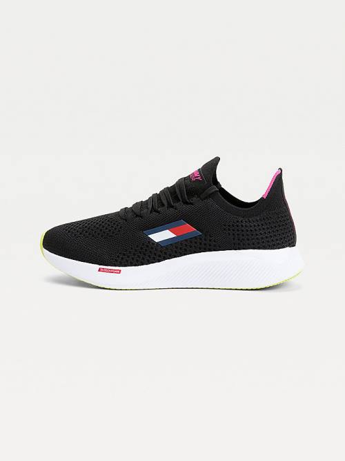 Tommy Hilfiger Sport Performance Knitted Elite Sneakers Dames Zwart | TH381TLB