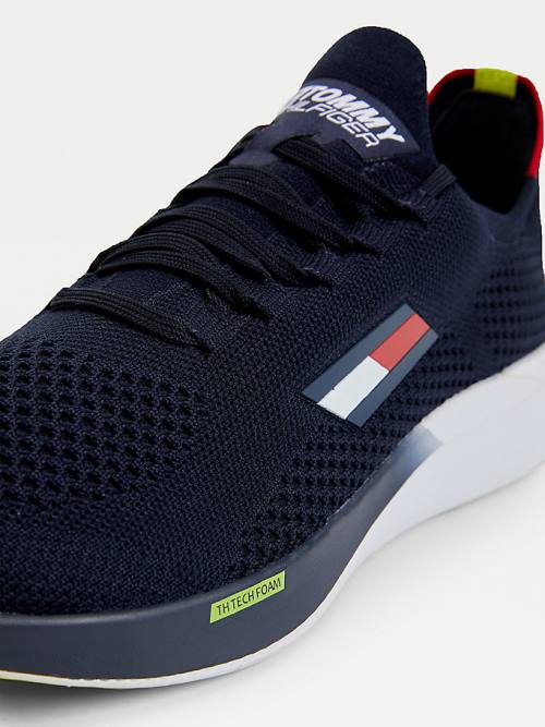 Tommy Hilfiger Sport Performance Knitted Sneakers Heren Blauw | TH438ZWF