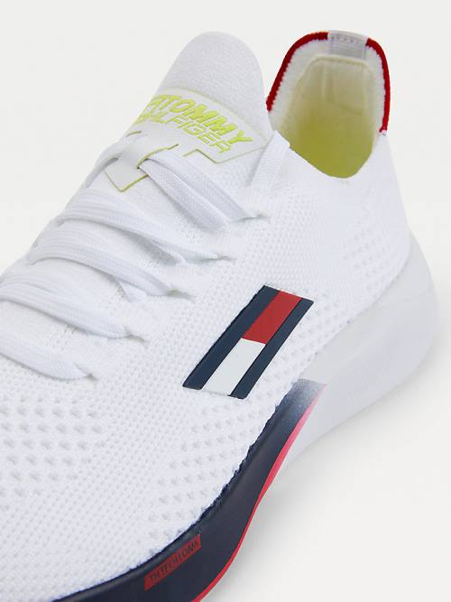 Tommy Hilfiger Sport Performance Knitted Sneakers Heren Wit | TH934RBI