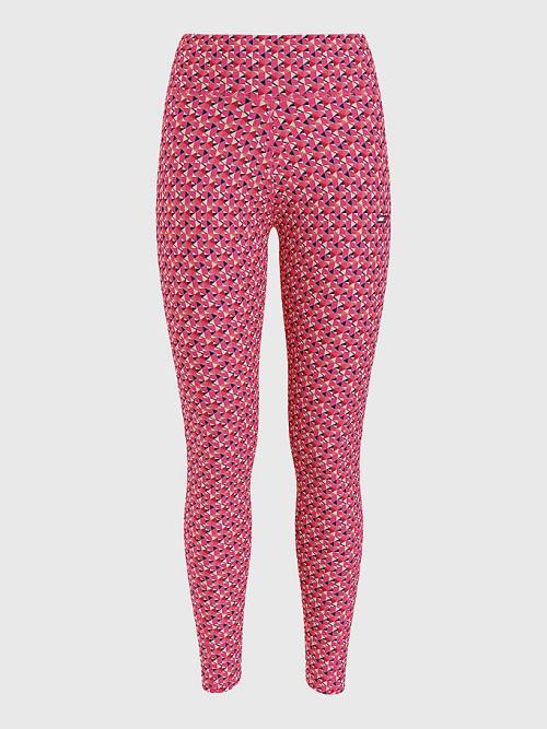 Tommy Hilfiger Sport Print Full Length Leggings Dames Rood | TH875NAG