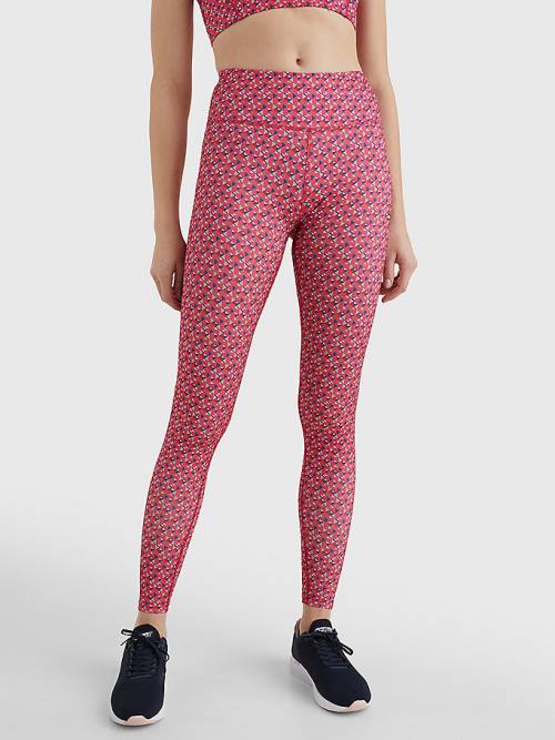 Tommy Hilfiger Sport Print Full Length Leggings Dames Rood | TH875NAG