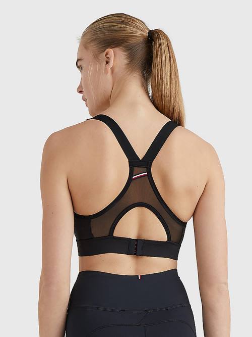 Tommy Hilfiger Sport Racerback High Support Bra Ondergoed Dames Zwart | TH849VYR