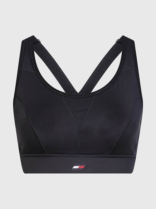 Tommy Hilfiger Sport Racerback High Support Bra Ondergoed Dames Zwart | TH849VYR