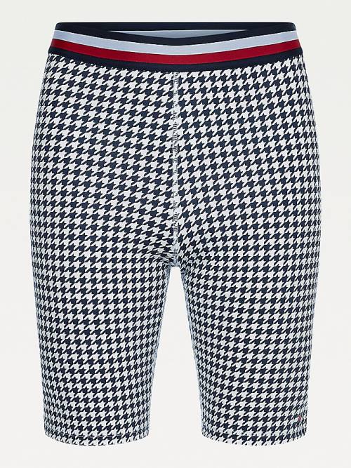 Tommy Hilfiger Sport Signature Houndstooth Check Korte Broek Dames Zwart | TH569UNX