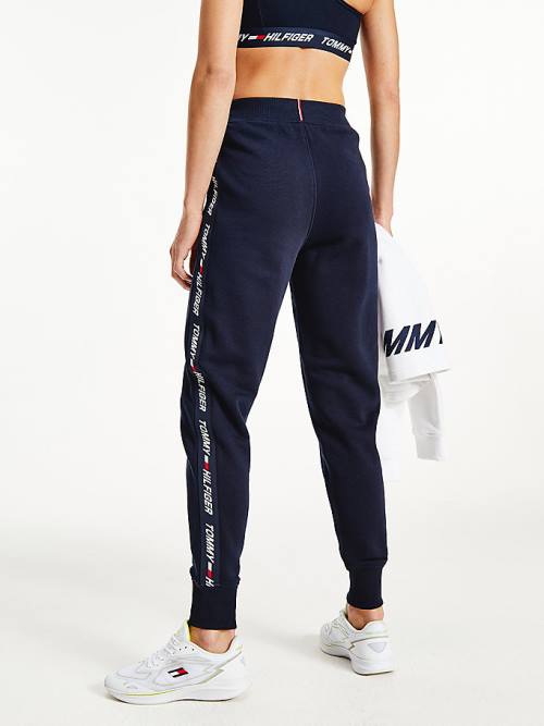 Tommy Hilfiger Sport Signature Tape Regular Fit Joggers Broek Dames Blauw | TH045BMU