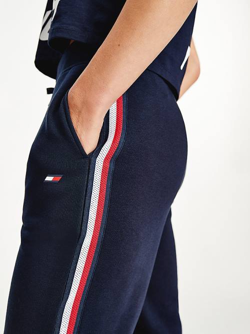 Tommy Hilfiger Sport Signature Tape Regular Fit Joggers Broek Dames Blauw | TH503WOL