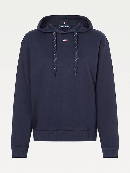 Tommy Hilfiger Sport Signature Tape Relaxed Fit Hoodie Dames Blauw | TH801BSL