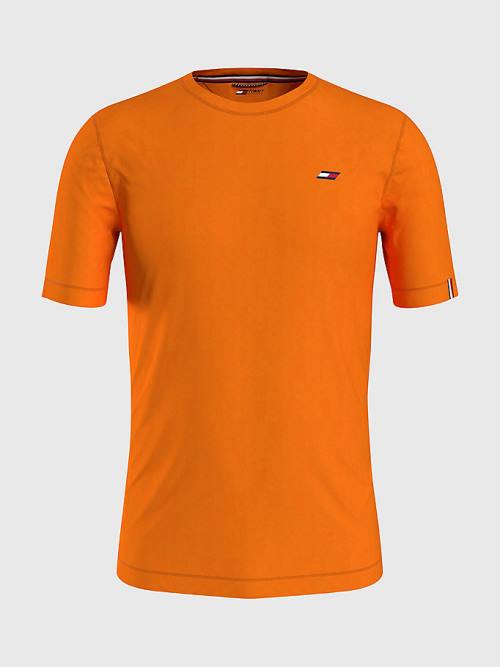 Tommy Hilfiger Sport Slim Fit Logo Training T-shirts Heren Oranje | TH046UJX