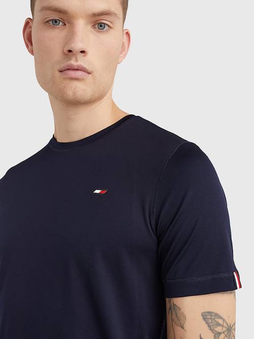 Tommy Hilfiger Sport Slim Fit Logo Training T-shirts Heren Blauw | TH345FLT