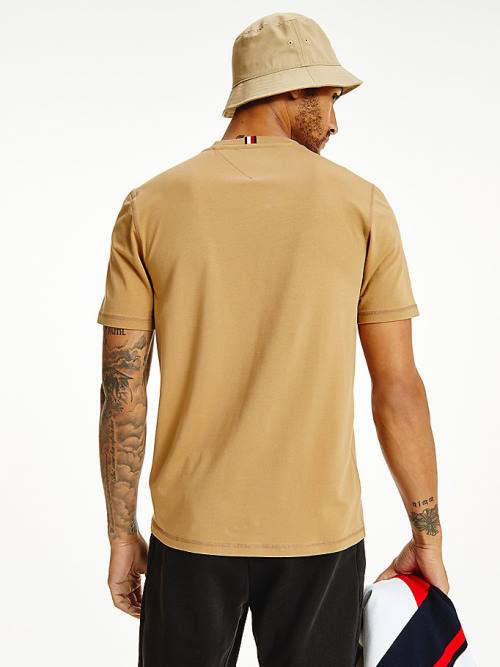 Tommy Hilfiger Sport Stretch Organic Katoenen Jersey T-shirts Heren Bruin | TH859OJQ