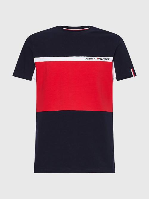 Tommy Hilfiger Sport TH Cool Colour-Blocked T-shirts Heren Blauw | TH429PHC