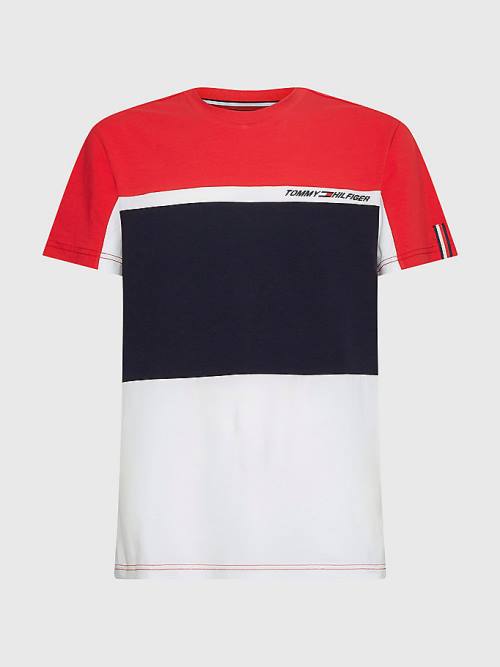 Tommy Hilfiger Sport TH Cool Colour-Blocked T-shirts Heren Wit | TH604GOD