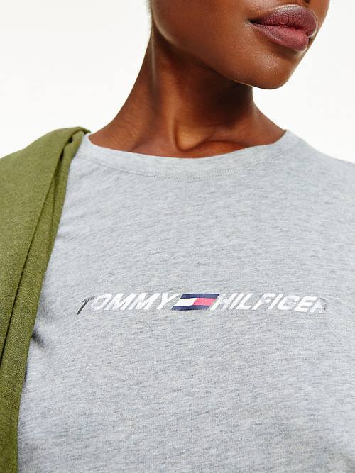 Tommy Hilfiger Sport TH Cool Crew Neck T-shirts Dames Grijs | TH916VCE