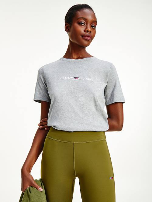 Tommy Hilfiger Sport TH Cool Crew Neck T-shirts Dames Grijs | TH916VCE