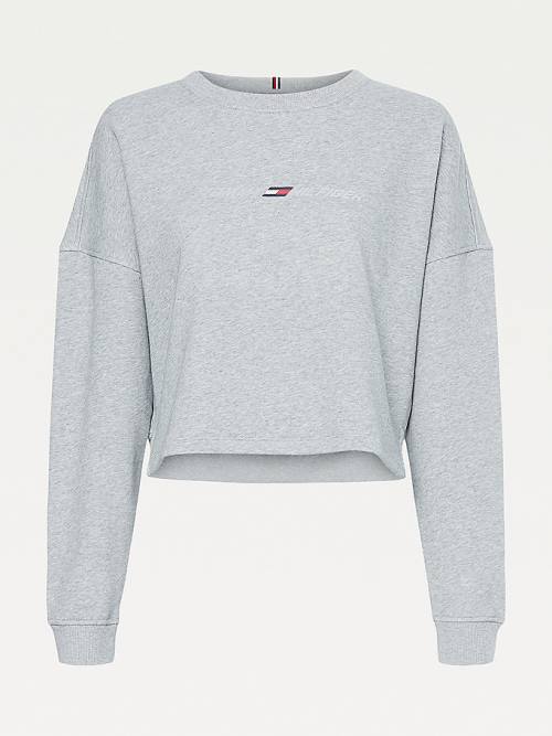 Tommy Hilfiger Sport TH Cool Cropped Sweatshirts Dames Grijs | TH482PBD