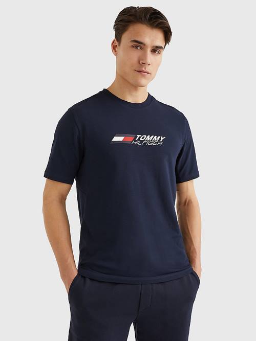 Tommy Hilfiger Sport TH Cool Essential T-shirts Heren Blauw | TH123RKE