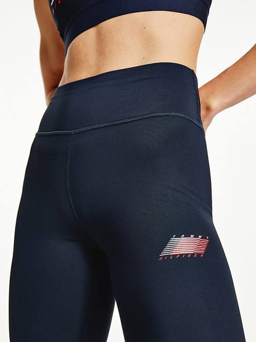 Tommy Hilfiger Sport TH Cool Flag Leggings Dames Blauw | TH945LSG