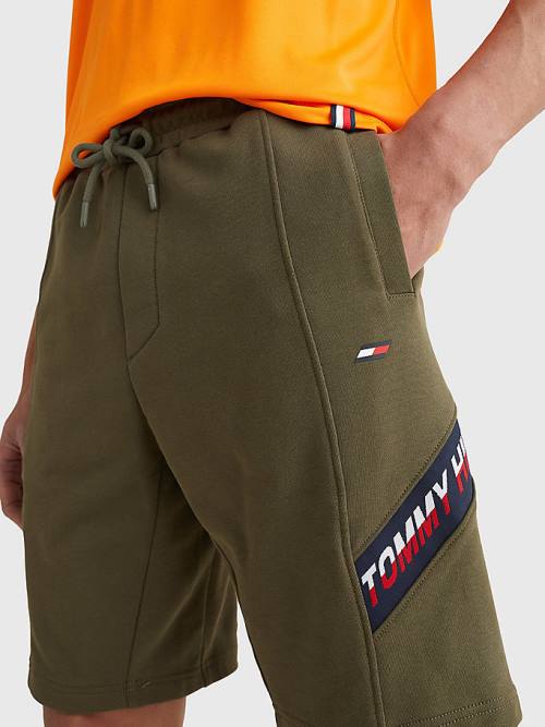 Tommy Hilfiger Sport TH Cool Organic Katoenen Korte Broek Heren Khaki | TH793NRP