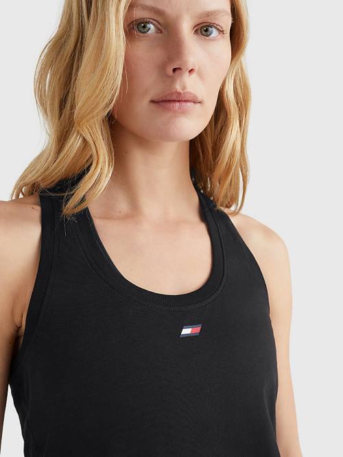 Tommy Hilfiger Sport TH Cool Racerback Tank Top T-shirts Dames Zwart | TH746YMU