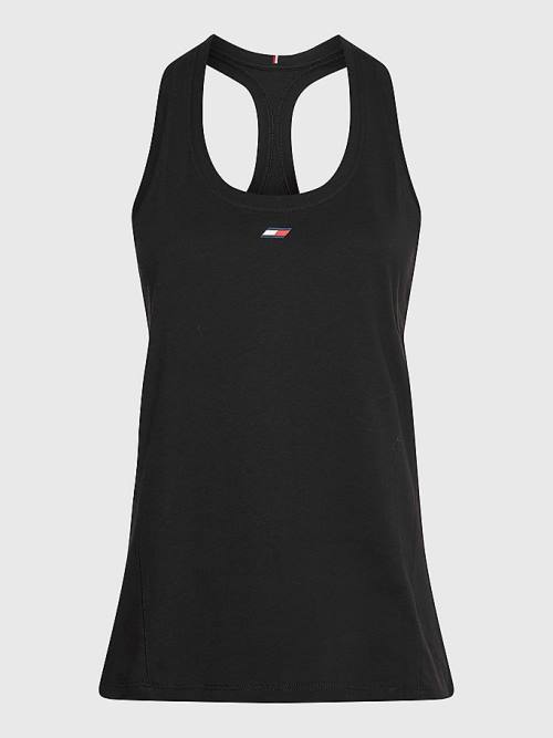 Tommy Hilfiger Sport TH Cool Racerback Tank Top T-shirts Dames Zwart | TH746YMU