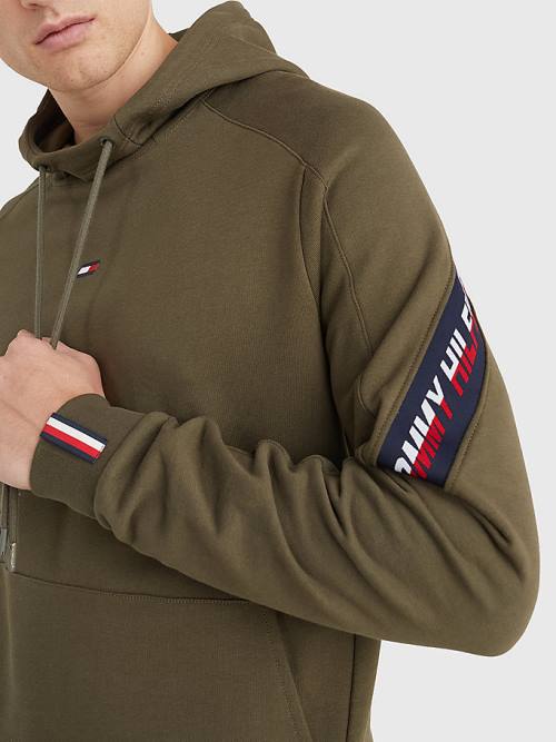 Tommy Hilfiger Sport TH Cool Tape Hoodie Heren Khaki | TH596RJV