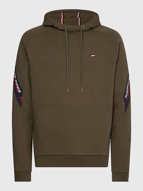 Tommy Hilfiger Sport TH Cool Tape Hoodie Heren Khaki | TH596RJV