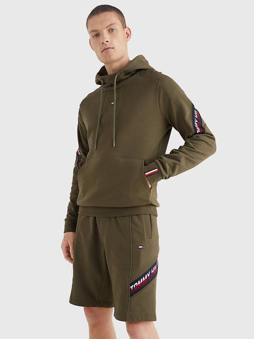 Tommy Hilfiger Sport TH Cool Tape Hoodie Heren Khaki | TH596RJV