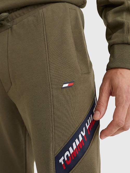 Tommy Hilfiger Sport TH Cool Tape Joggers Broek Heren Khaki | TH650JZE