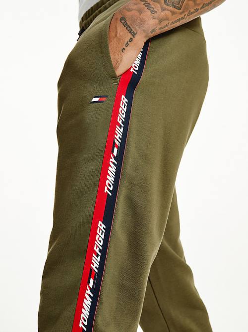 Tommy Hilfiger Sport Tape Joggers Broek Heren Khaki | TH018DGS