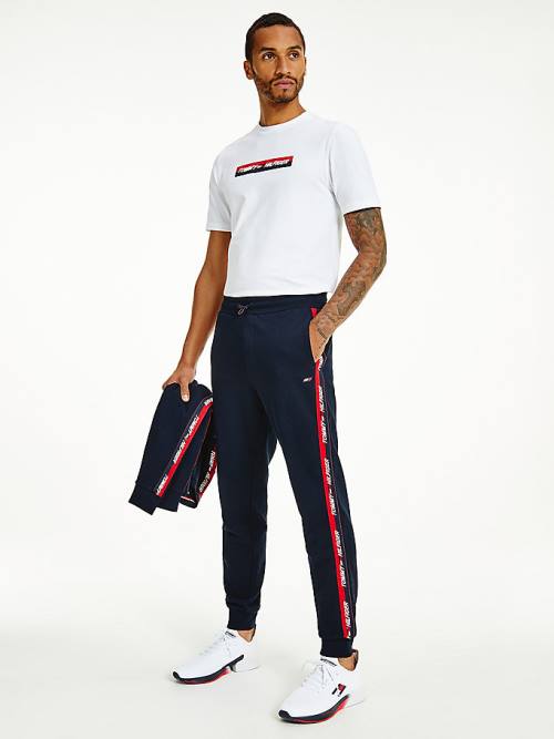 Tommy Hilfiger Sport Tape Joggers Broek Heren Blauw | TH056WTO