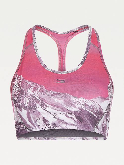 Tommy Hilfiger Sport Tommy Icons TH Cool Medium Support Bra Ondergoed Dames Rood | TH129YJT