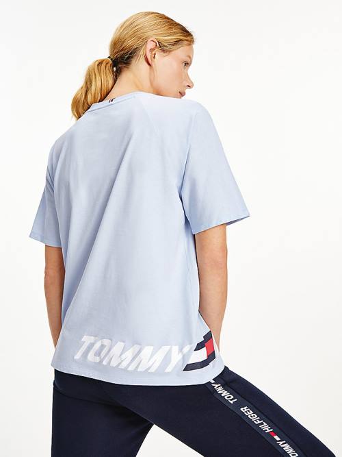 Tommy Hilfiger Sport Wraparound Logo Relaxed Fit T-shirts Dames Blauw | TH975WPN