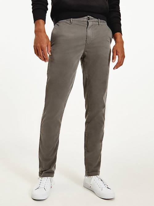 Tommy Hilfiger Stretch Katoenen Chinos Broek Heren Grijs | TH531FUJ