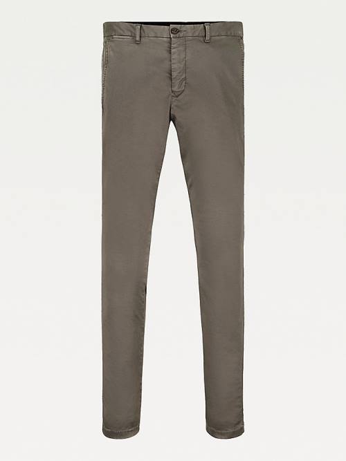 Tommy Hilfiger Stretch Katoenen Chinos Broek Heren Grijs | TH531FUJ