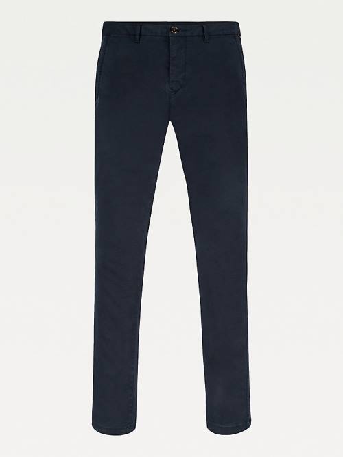 Tommy Hilfiger Stretch Katoenen Chinos Broek Heren Blauw | TH652QNY