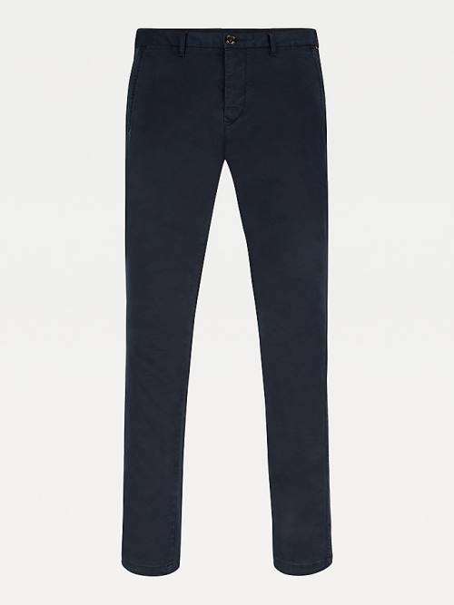 Tommy Hilfiger Stretch Katoenen Chinos Broek Heren Blauw | TH652QNY