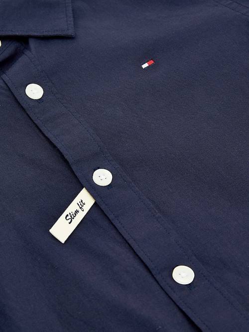 Tommy Hilfiger Stretch Katoenen Poplin Overhemd Jongens Blauw | TH821AQX