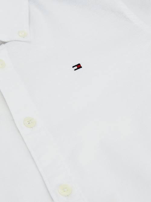 Tommy Hilfiger Stretch Katoenen Poplin Shirt T-shirts Meisjes Wit | TH478MGI