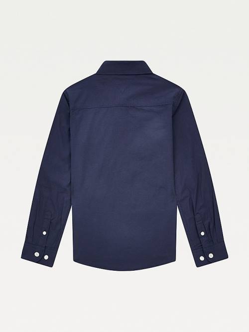 Tommy Hilfiger Stretch Katoenen Poplin Shirt T-shirts Meisjes Blauw | TH580NVT