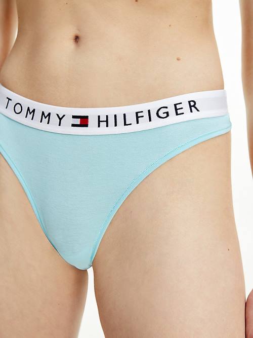 Tommy Hilfiger Stretch Katoenen String Ondergoed Dames Blauw | TH236STR