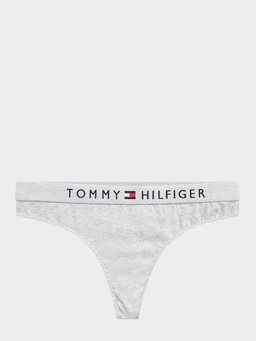 Tommy Hilfiger Stretch Katoenen String Ondergoed Dames Grijs | TH412DRK