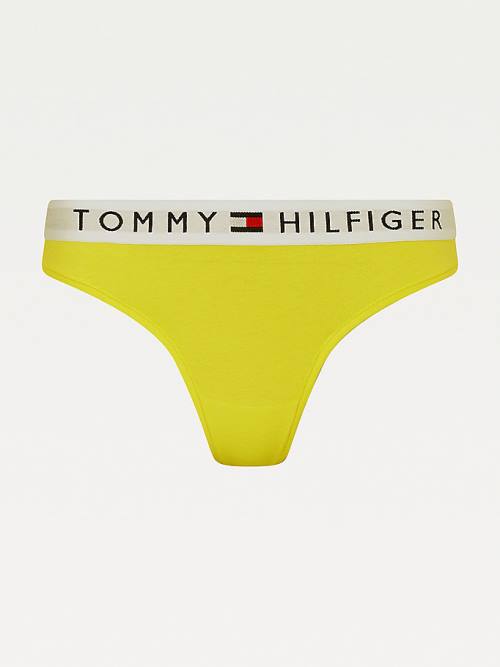 Tommy Hilfiger Stretch Katoenen String Ondergoed Dames Geel | TH983NQO