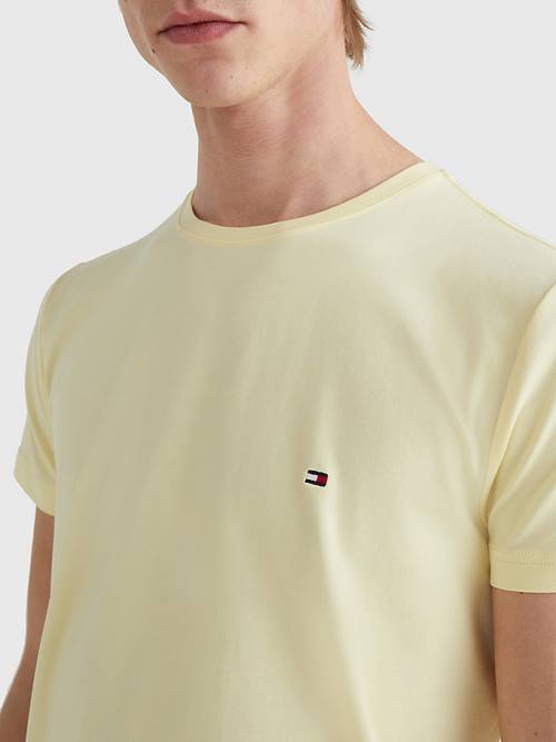 Tommy Hilfiger Stretch Organic Katoenen Slim Fit T-shirts Heren Geel | TH273CXZ