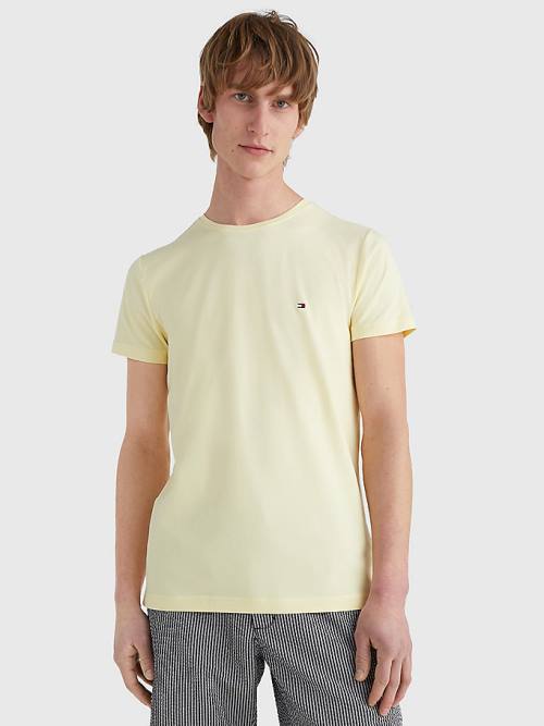 Tommy Hilfiger Stretch Organic Katoenen Slim Fit T-shirts Heren Geel | TH273CXZ