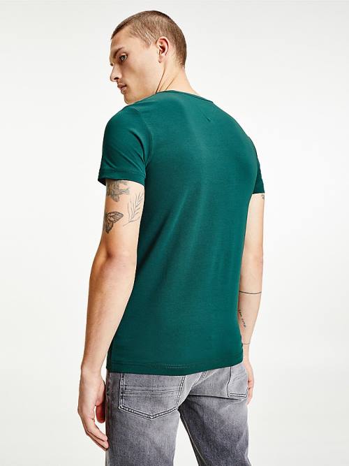 Tommy Hilfiger Stretch Organic Katoenen Slim Fit T-shirts Heren Groen | TH281YZN