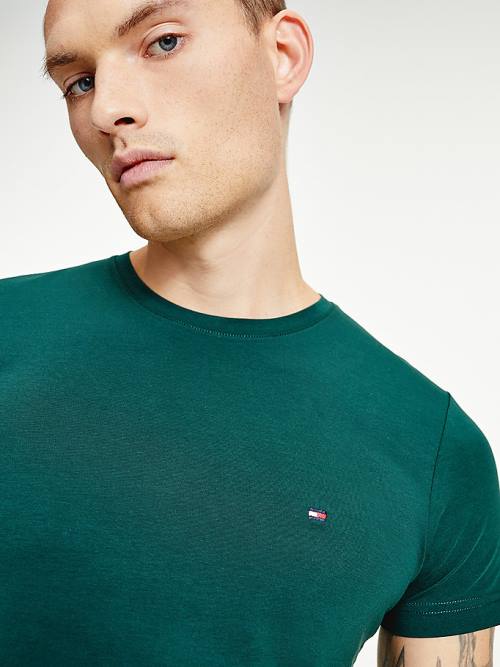 Tommy Hilfiger Stretch Organic Katoenen Slim Fit T-shirts Heren Groen | TH281YZN