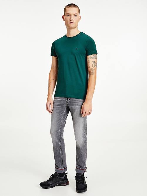 Tommy Hilfiger Stretch Organic Katoenen Slim Fit T-shirts Heren Groen | TH281YZN